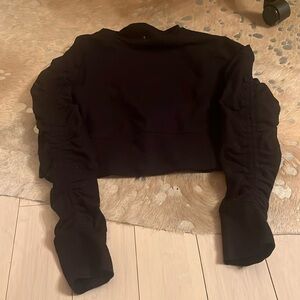 Black Long Sleeve Shirt with Ruched Detail Size S
